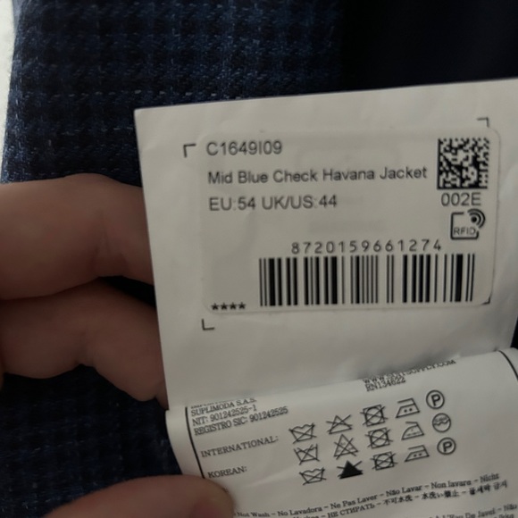 Suitsupply Mid Blue Check/Houndstooth Jacket size 44R - Picture 10 of 11